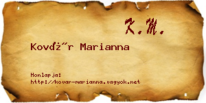 Kovár Marianna névjegykártya